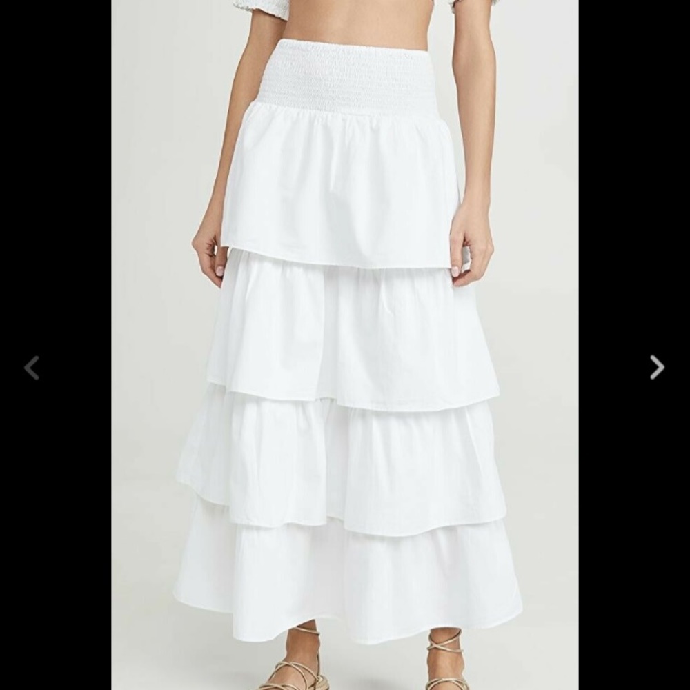 WeWoreWhat White Tiered Maxi Skirt